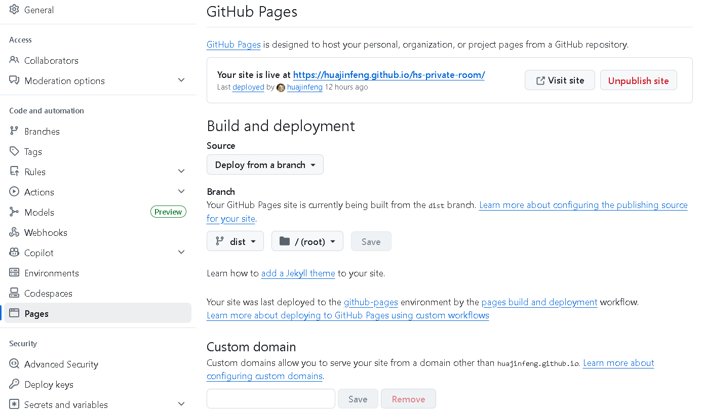 githubPages Set